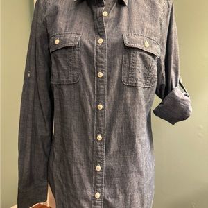 Fitted J Crew Chambray Denim Shirt - Sz M